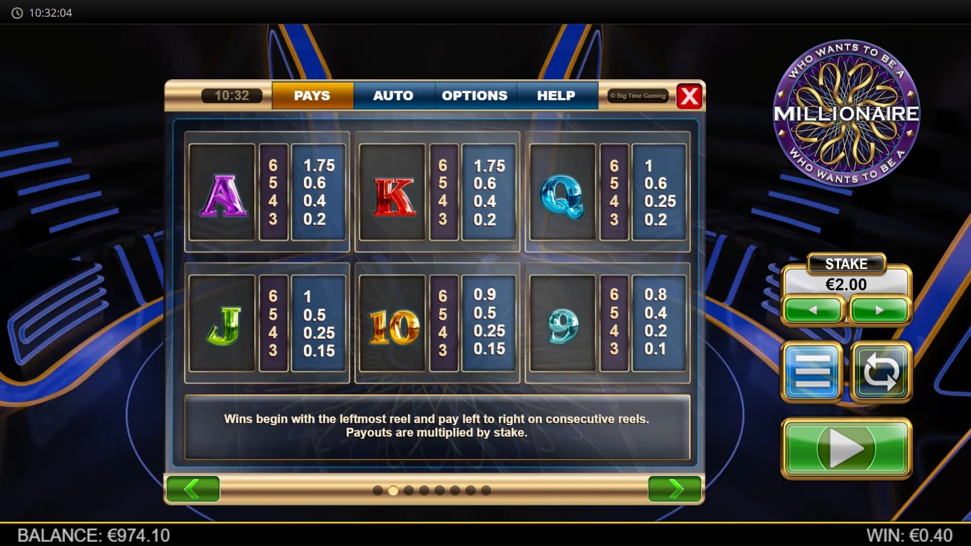 Who Wants To Be A Millionaire Megaways - Big Time Gaming